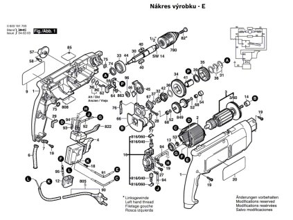 Příklepová vrtačka PSB 680-2 RE Bosch 0603161708