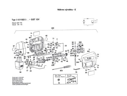 Aku přímočará pila GST 12 V Bosch 0601922020