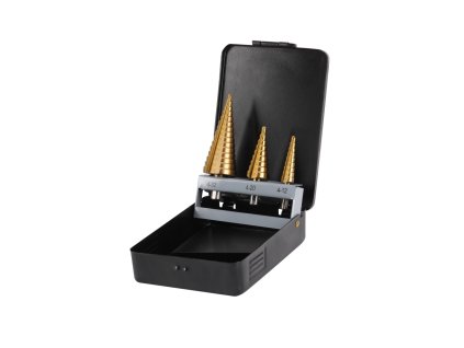 Vrtáky stupňovité, sada 3ks, O 4-12/1mm, O 4-20/2mm, O 4-32/2mm (20090) EXTOL CRAFT