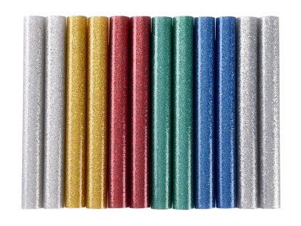 Tyčinky tavné, mix barev se třpytem (glitter), pr.11x100mm, 12ks (9911) EXTOL CRAFT
