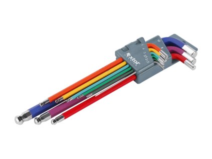 L-klíče IMBUS prodloužené barevné, sada 9ks, s kuličkou, 1,5-10mm (8819315) EXTOL PREMIUM