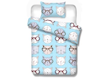Detské obliečky WISE CAT Blue | Bumbalko.sk