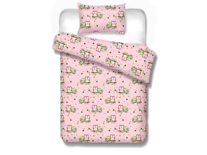 Detské obliečky OWLS ON BRANCH Pink | Bumbalko.sk