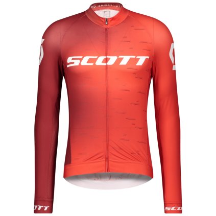Cyklistický dres SCOTT RC Pro LS (Barva Fiery Red-White, Velikost S)