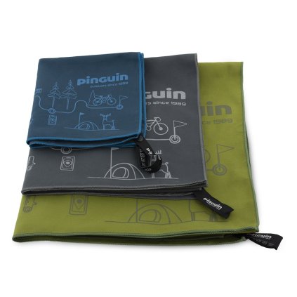 Ručník PINGUIN Micro towel 75 x 150 cm Map (Barva Green)