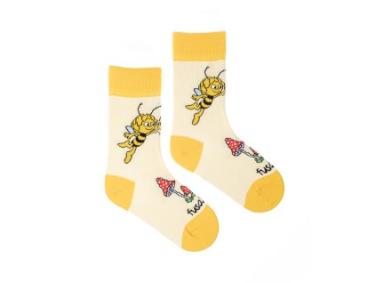 Ponožky dětské - Včelka Mája a Vilík s muchomůrkou (Velikost 19-22)