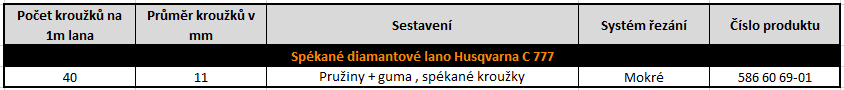 Klikni pro přechod na diamantové lano Husqvarna C 777