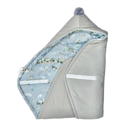 9546 zavinovacka fusak do autosedacky vlacky svetle sedy velvet