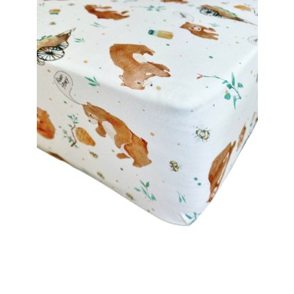 10339 bavlnene prosteradlo na prebalovaci podlozku 50x70 cm meda