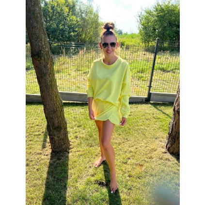 Dámský teplákový komplet s kraťasy Citrónová vel. LXL (4)