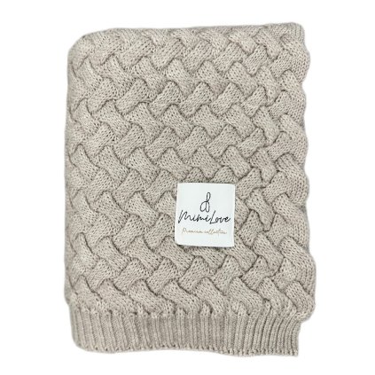 14394 decka z vlny merino vzor vlnky bezova melange