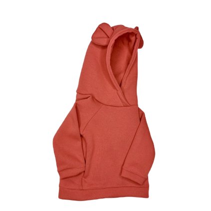 9777 detska mikina medvidek vel 2 3 roky cihlove cervena