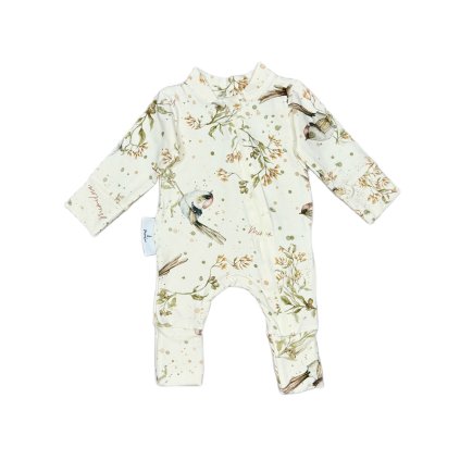 13608 kojenecky bavlneny overal 3 9 mesicu golden birds