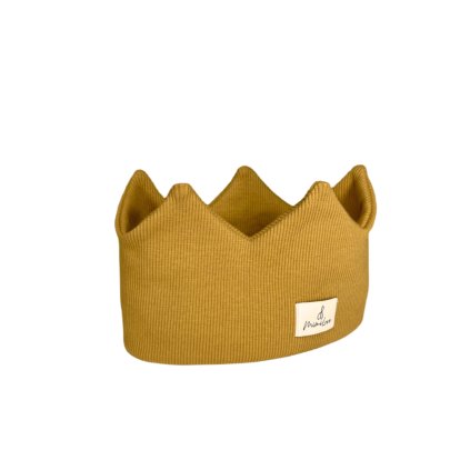 Bavlněná čelenka KORUNKA 4-8 let Hořčicová