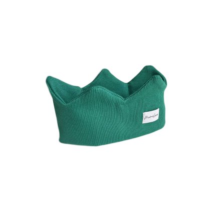 Bavlněná čelenka KORUNKA 6-12m Smaragdová zeleň