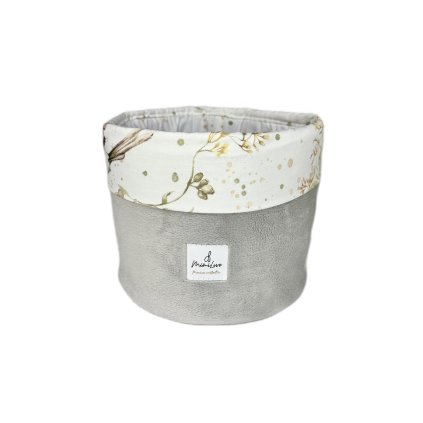 11118 maly kulaty ulozny organizer golden birds svetle sedy velvet
