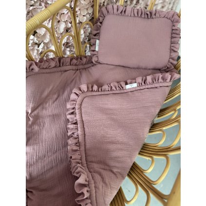 14373 muselinovy set polstarku s perinkou volanky ruzovy