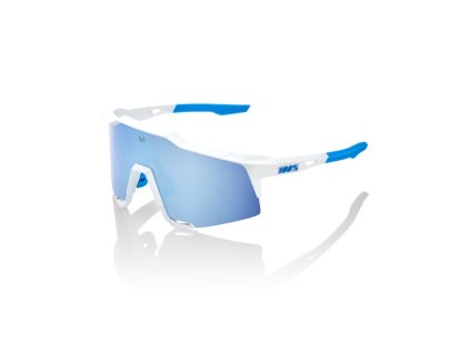 SPEEDCRAFT - Matte White - HiPER Blue  Multilayer Mirror Lens OS