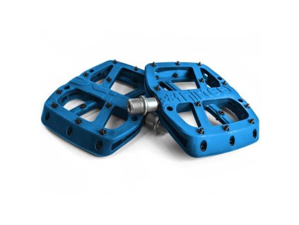 e thirteen base flat pedal composite body 22 pins blue