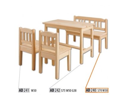 Detská lavica z masívu AD240
