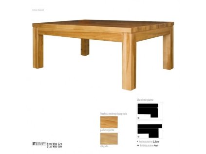 Stolík do obývačky z dubu s hrúbkou platu 4 cm ST311