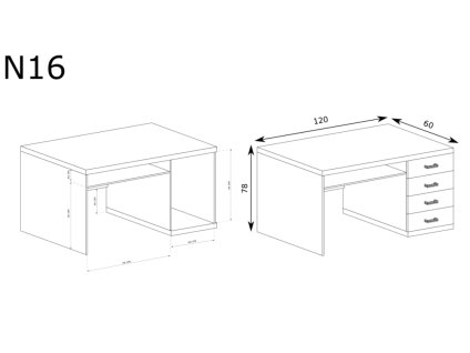 PC stolík Natural N-16