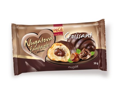 7096 Croissant Nugátová fantazie s polevou 50g balený