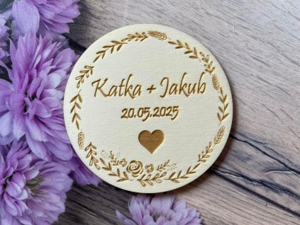 Magnetka kruh ornament lístky klasy 19