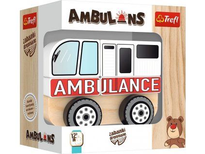 TREFL Drevené autíčko Ambulancia