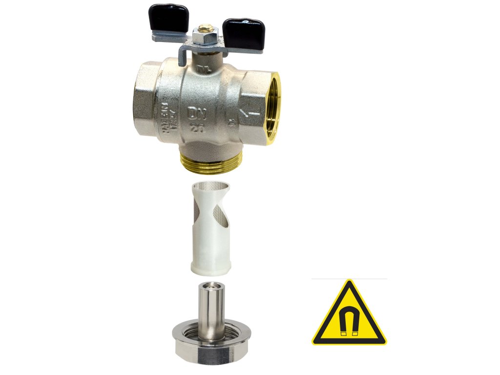 TECNOVIELLE SUPERFILTER 141M kulový kohout s filtrem a magnetem FF motýl