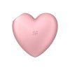 satisfyer cutie heart air pulse stimulator + vibration light red ruzovy