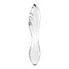 satisfyer dazzling crystal glass dildo transparent side view