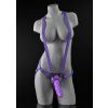 Dillio 6 Inch Strap on Suspender Harness set dildo a postroj PURPL2
