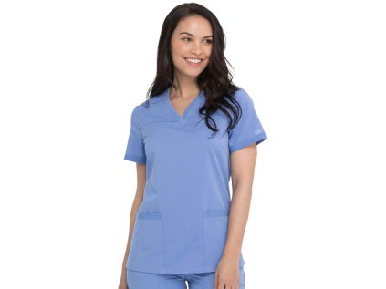 Dámska blúza Dickies s elastickými pásmi na bokoch - nebeská modrá (Veľkosť XXS)