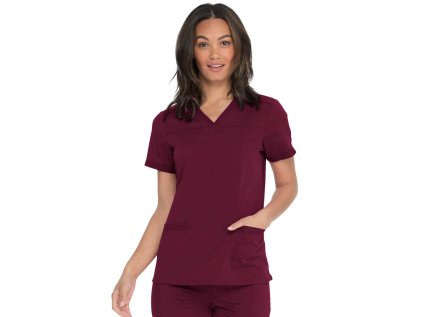 Dámska blúza Dickies s elastickými pásmi na bokoch - vínová (Veľkosť XXS)