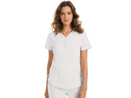 Dámska blúza JANE s efektným výstrihom – biela (Veľkosť XS)