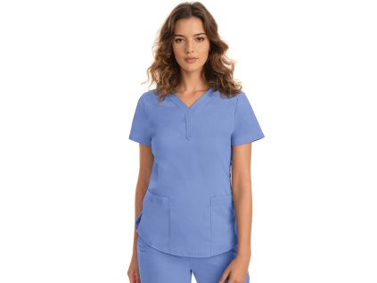 Dámska blúza JANE s efektným výstrihom – svetlo modrá (Veľkosť XS)