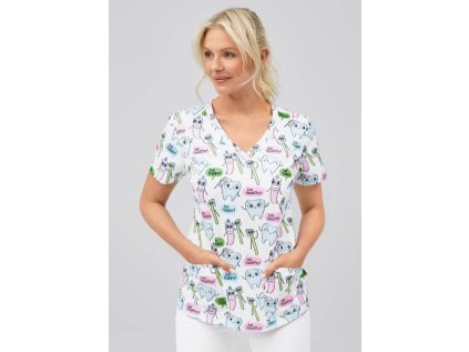 Dámska blúza s potlačou "Zúbky" (Veľkosť XS)