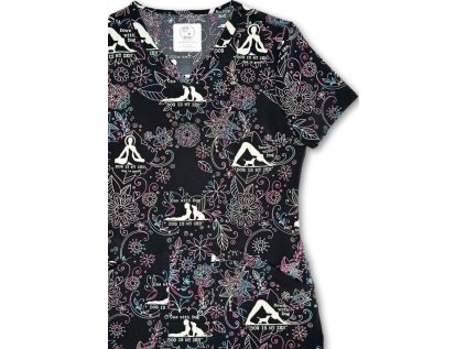 Dámska blúza YOGA WITH DOG (Veľkosť XXS)