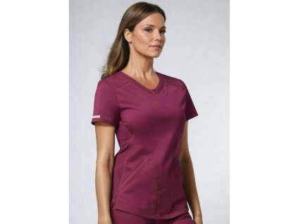 Dámska zdravotnícka blúza Cherokee Revolution ACTIVE STYLING - vínová (Veľkosť XXS)