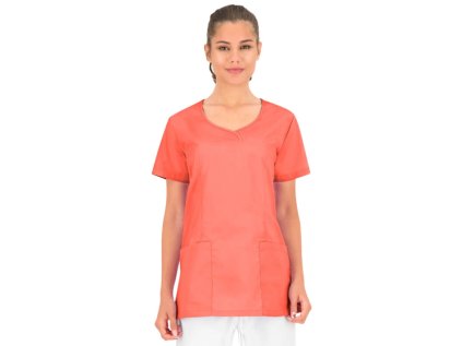Dámska zdravotnícka blúza INESS - koralová (Veľkosť XS)