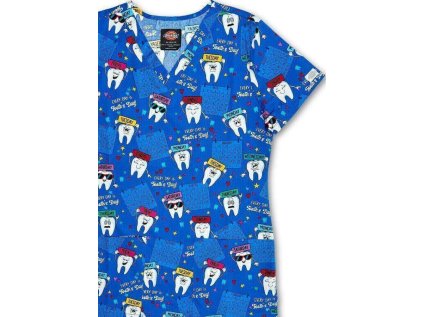 Dámska zdravotnícka blúza s potlačou ZUBY (Veľkosť XS)