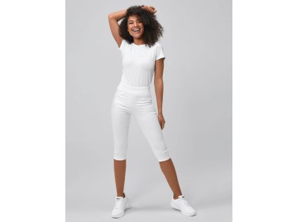 Dámske biele ¾ nohavice PREMIUM SLIM SOFT (Veľkosť XS)