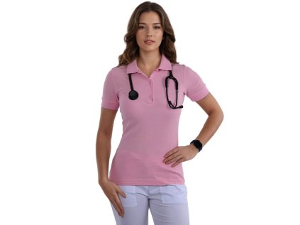 Dámske polo tričko baby pink (Veľkosť XS)