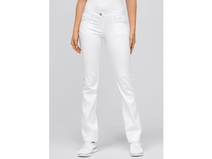 Dámske STRETCH nohavice na gombík - biele (Veľkosť čísla 32)