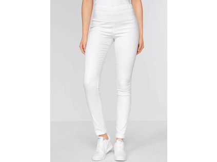 Dámske stretchové nohavice ŠTÍHLY PÁS - biela (Veľkosť XS)