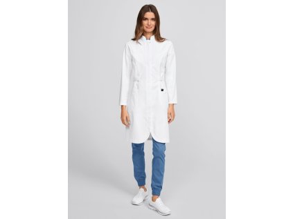 Dámsky elegantný lekársky plášť - biela (Veľkosť XS)