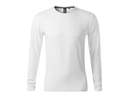 Elastické pánske tričko - s dlhým rukávom biele (Veľkosť S)