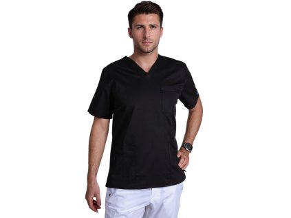 Pánska/ unisex blúza V výstrih - čierna (Veľkosť XS)