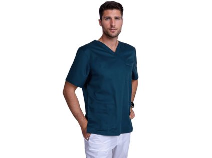 Pánska/ unisex blúza V výstrih - karibská modrá (Veľkosť XS)